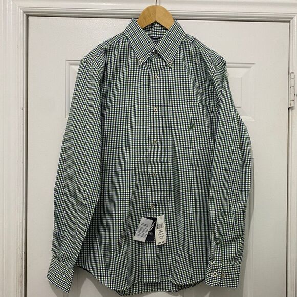 NAUTICA Wrinkle Resistant plaid mens long sleeve shirt - Picture 2 of 6